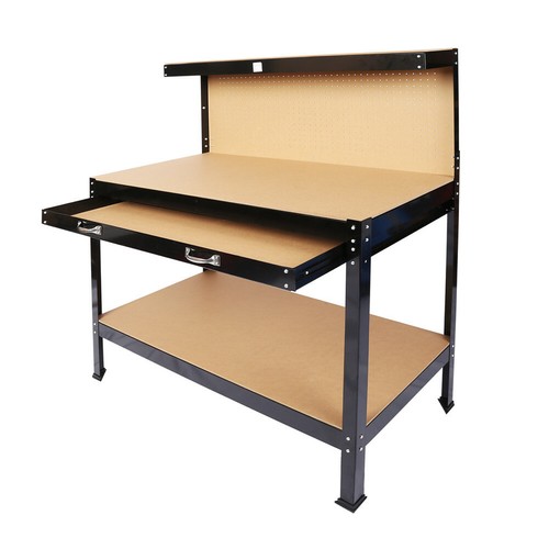 55" 63" Workshop Table Work Bench Garage Tool Storage Drawers Shelves PegBoard - Picture 4 of 11