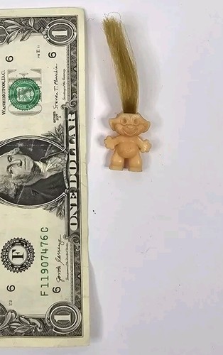1960s MINI TROLL DOLL FIGURE BLONDE HAIR - KG STAMPED RARE VTG - Picture 4 of 5