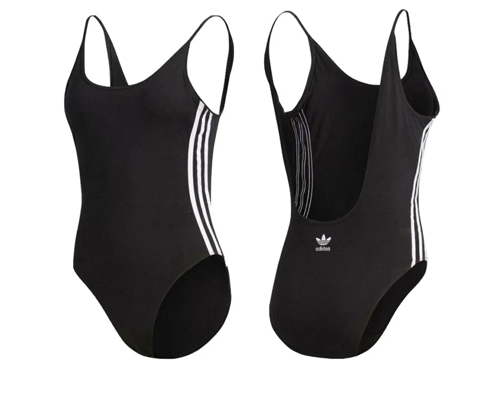 adidas Originals Swim cotton swimsuit in black & white