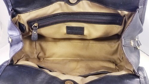 AMAZING ANTONIO MELANI GOLD CHAIN BLACK LEATHER HOBO PURSE SHOULDER BAG - Picture 10 of 11