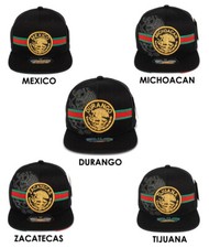 Mexican Mexico State Federal Logo Embroidered Snapback Flat Bill Baseball Cap