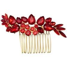 Bridal Crystal Hair Accessories Small Wedding Gold Hair Piece with Comb for