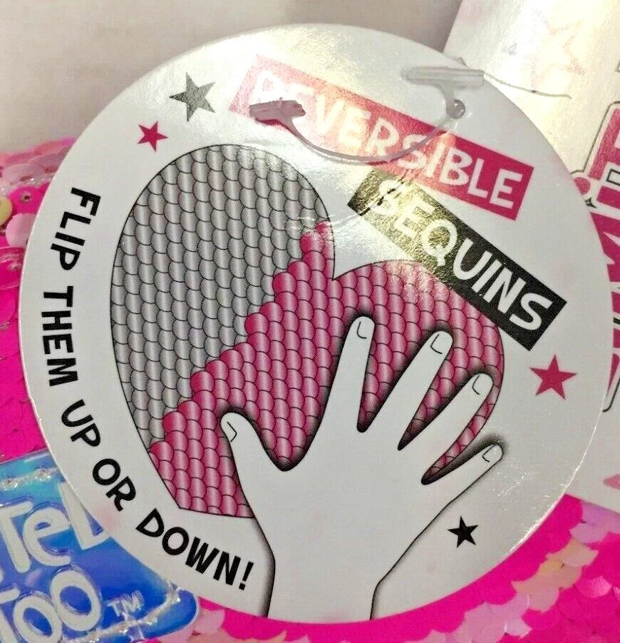 Conjunto de Mochila de Papelaria Limited Too MERMAID Rosa Lantejoulas Reversíveis - Conjunto de 12 Peças - Imagem 4 de 4