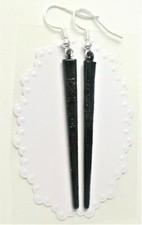 Black Spike Gothic Punk Dangle Earrings.