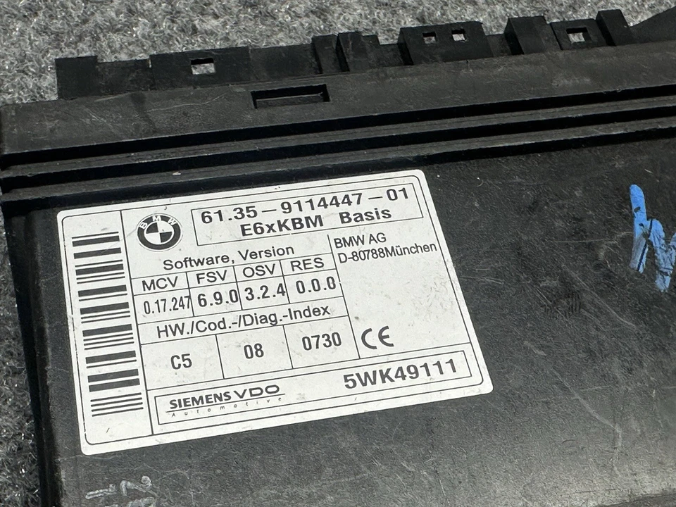 Unidad de módulo de control de carrocería BMW E60 M5 M6 2006-2007 BCM OEM 61,35-9114447-01 Foto 3 de 3