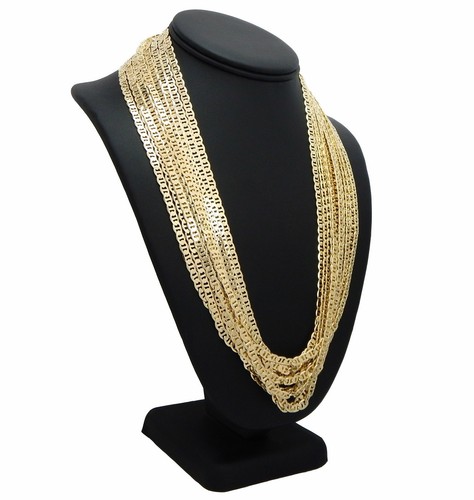4 mm Mariner Kette Halskette 12 Stück 8" 20" 24" 14K vergoldet Großhandel Posten - Bild 4 von 5