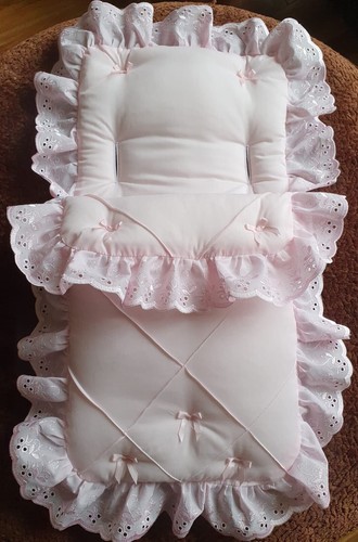 DOLLS Cosytoes/Footmuff PINK pin tuck 