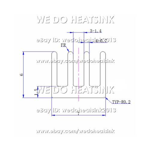 Refroidisseur de radiateur dissipateur thermique 7 x 7 x 6 mm avec ruban adhésif thermique pour puces IC - Photo 6/25