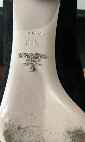 Zapatos de tacón bloque de gamuza Prada talla 38 1/2 (6) *USADOS UNA VEZ* - Imagen 9 de 9