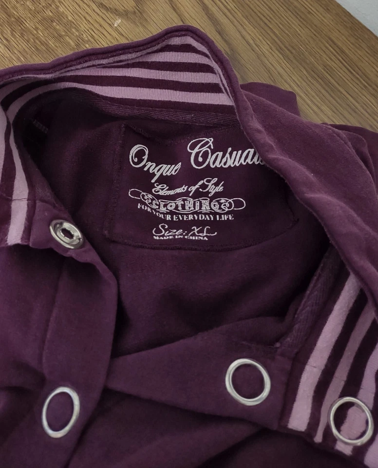 Chaqueta Onque Informals Ciruela Púrpura Cierre de Botones a Presión Manga Larga Para Mujer Talla XL Foto 3 de 3