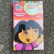 Dora the Explorer Boots Decorative Curtain Valance 85" x 17" Pink / Purple Stars