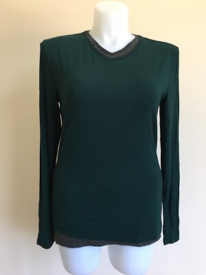 NWT-KIT  AND ACE-WOMENS T-SHIRT 2 IN 1 LONG SLEEVE,STRETXH,SZ.L,GREEN-GRAY COLOR