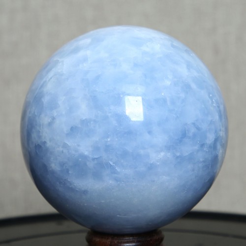 B6442-88mm-990g Natural Blue Calcite Quartz Ball Crystal Ball healing - Picture 7 of 12