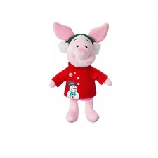 Piglet Holiday Plush w/ Snowman Pullover Mini Bean Bag 8"  Winnie the Pooh NEW