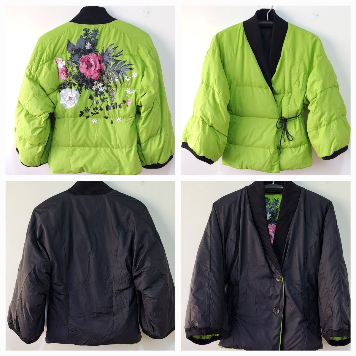 Kenzo Kimono Down Jacket Padded Puffer Reversible Floral