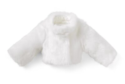 American Girl Doll Janie Jack Soft as Snow Faux Fur Jacket Mix 