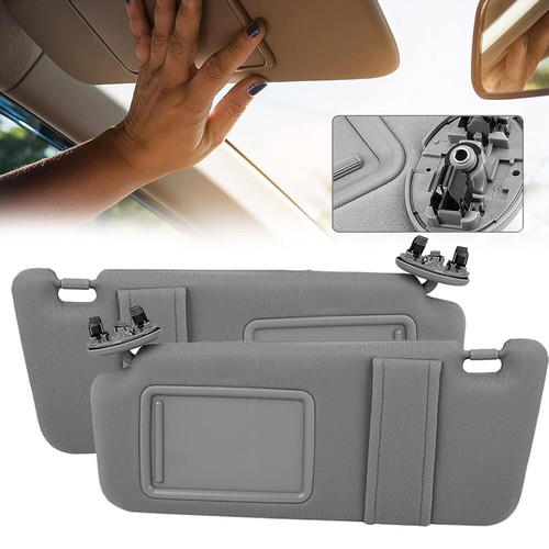 Fits 07-11 TOYOTA CAMRY Plush Cloth Sun Visors Pair W/Sunroof LEFT & RIGHT Side - Afbeelding 18 van 18