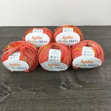 Katia Pinta Print Ribbon Yarn Color 3913 Yarn Lot Of 5 New
