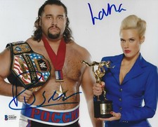 Rusev & Lana Signed 8x10 Photo BAS Beckett COA WWE Wrestling Picture Autograph F