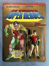 1989 TOYBIZ DC COMICS SUPERHEROES ROBIN with KARATE CHOP (MOC) NEAR PERFECT *