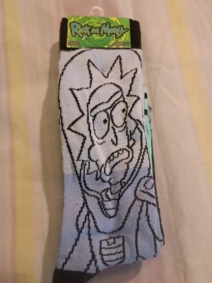 RICK AND MORTY Men's Novelty Crew Socks Shoe Size 6-12 NEW