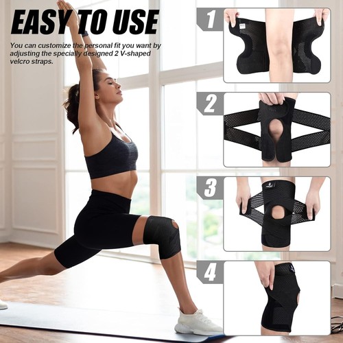 Knee Brace for Knee Pain, Compression Knee Support with Air Mesh Fabric, Adju... - Picture 7 of 8