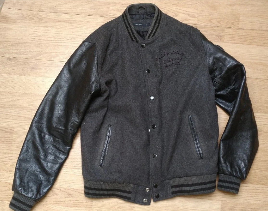 Blouson Vintage Teddy Smith - Taille S - Gris - Occasion Très Bon État