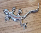 New Quality 3D Metal Lizard Gecko Funny car sticker Chromed badge - SILVER