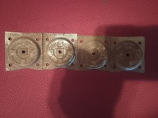 Lot de 4 anciennes plaques de montage pour roulettes avec inclinaison carré 2,25 pouces 