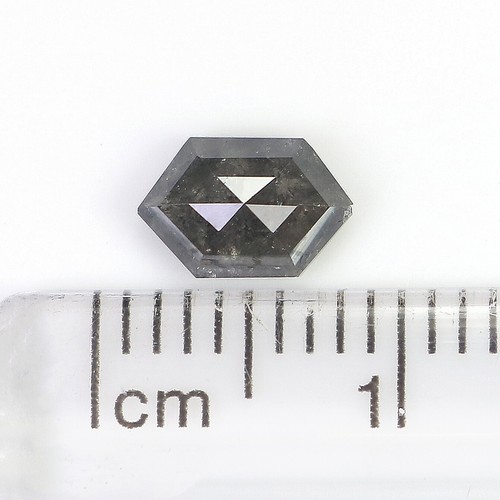 0.70 CT Natural Loose Hexagon Cut Diamond 7.05 MM Salt And Pepper Diamond QL8153 - Picture 7 of 8