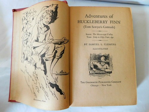 Vintage Huckleberry Finn by Samuel Clemens Book 1900's - Picture 3 of 4