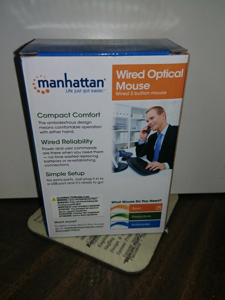 Manhattan Mouse 179331 USB Wired Black 1000dpi - Image 3 of 3