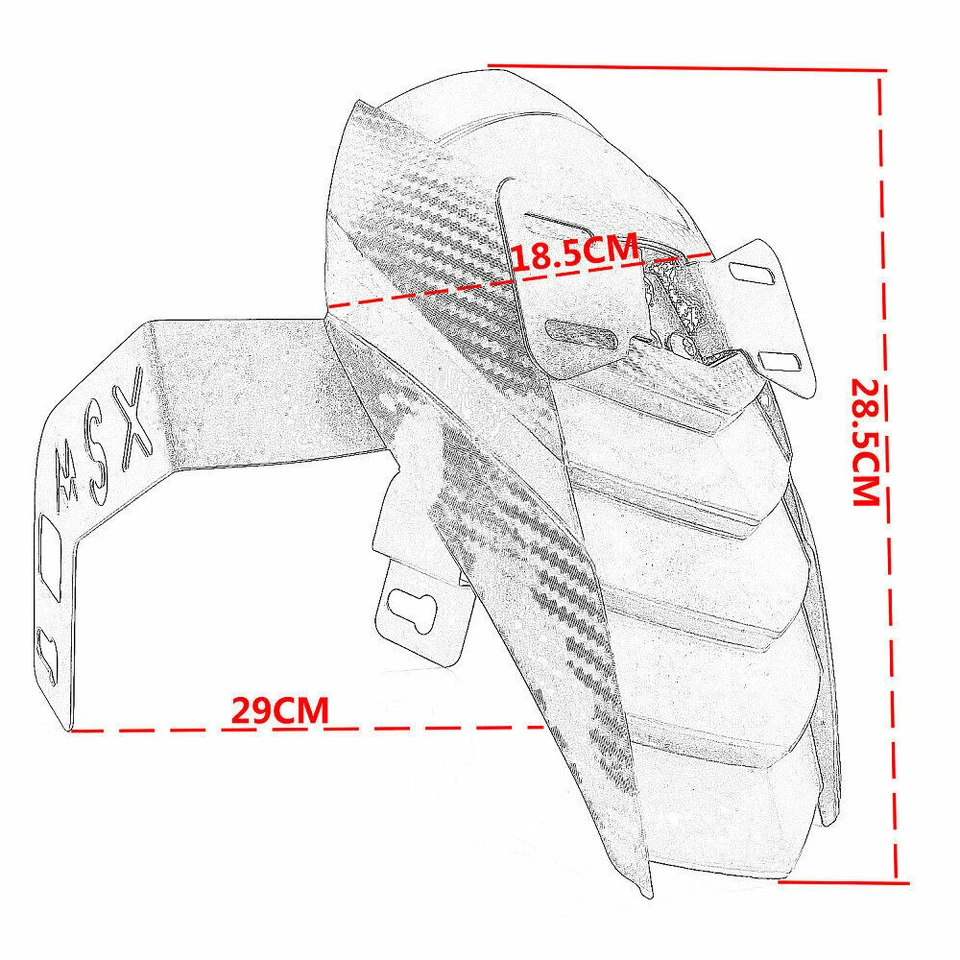 Abrazadera trasera para 2014-2024 2025 Grom 125 guardabarros trasero guardabarros protector contra salpicaduras Foto 4 de 4