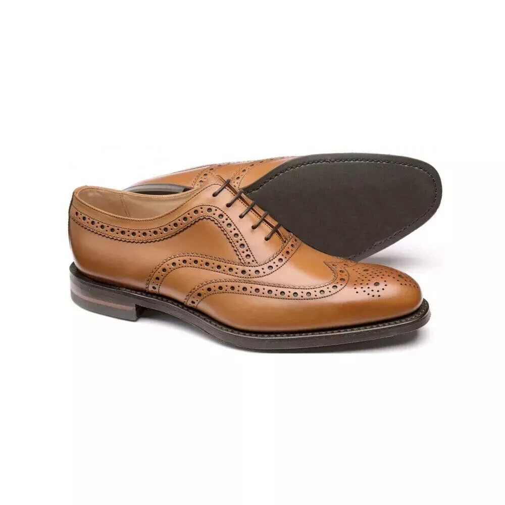 J Shoes Men 10 Brown Leather Derby Oxford Lace Up Dress Handcrafted Sole Classic Men main image 2
