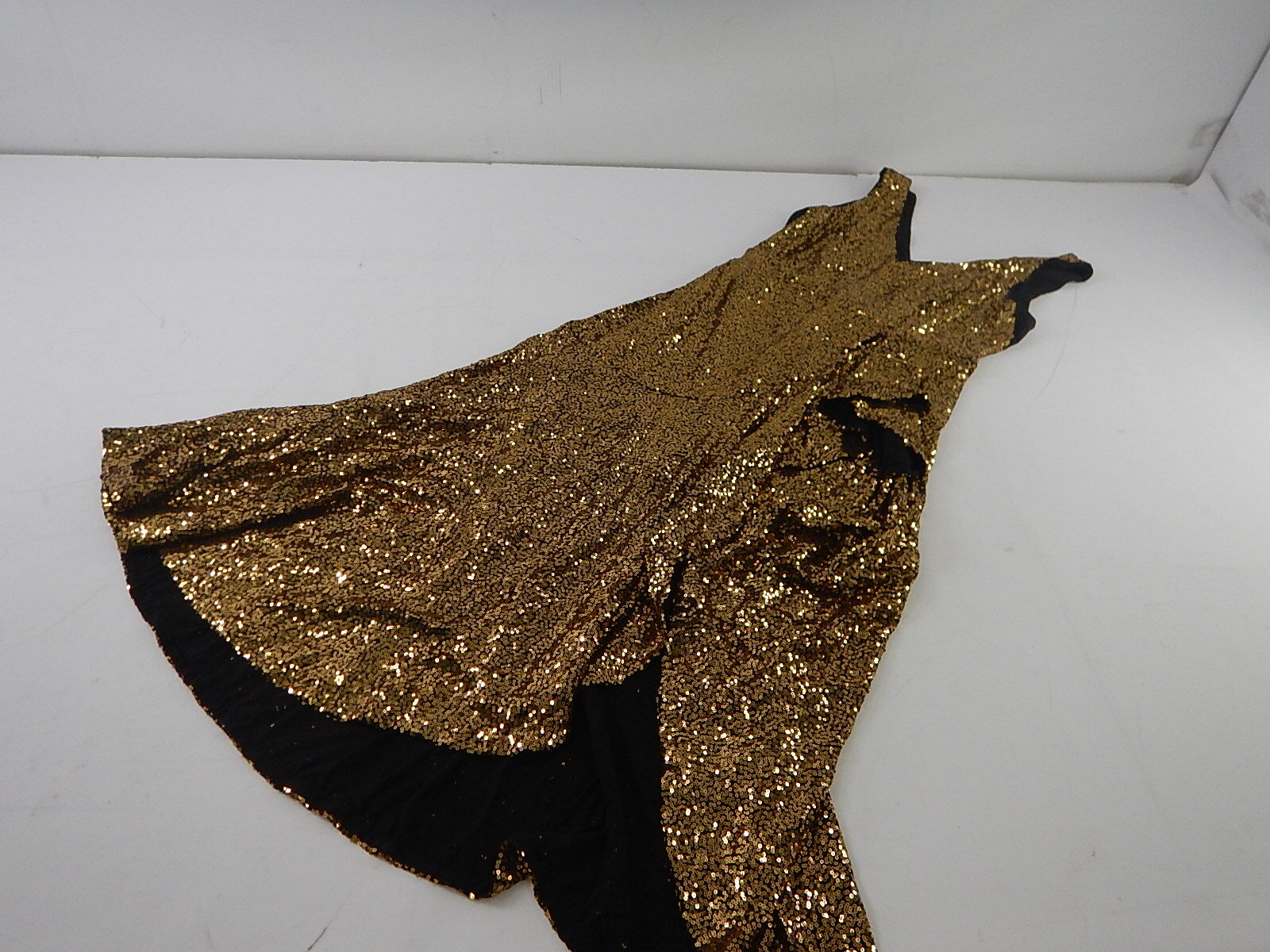 Grace Karin Gold Sequin High-Low Hem Sleeveless Evening Gown Size Large