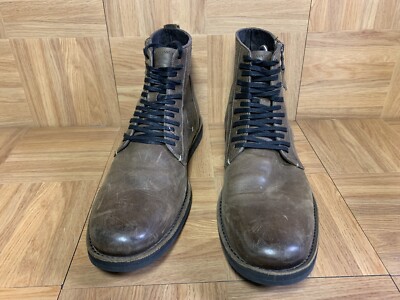 JOHN VARVATOS  U.S.A. Size 9.5 Brown Antique Leather Zip up heel Boots JOHN VARVATOS Size 9.5 Brown Leather Boots – Sui Generis  main image 2