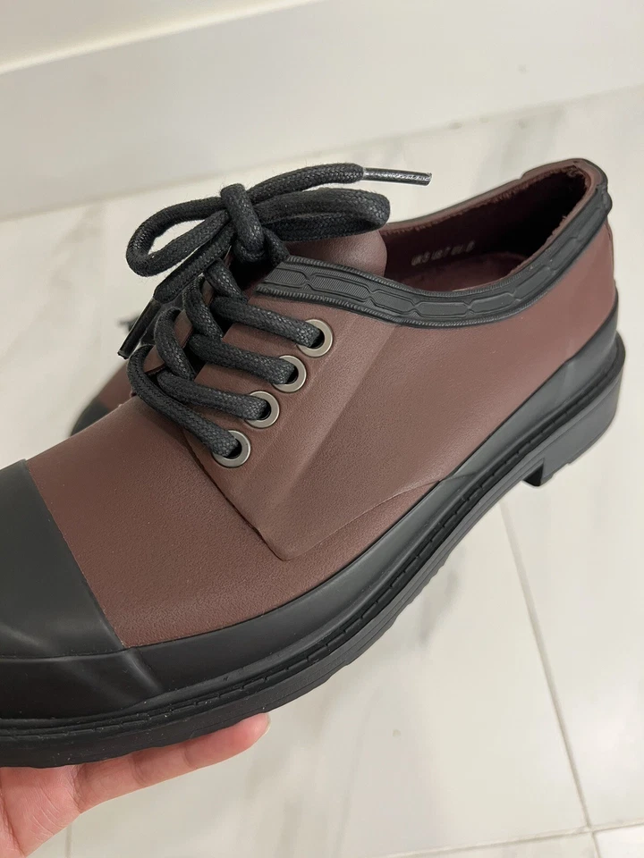 Botas Hunter Originales Para Mujer Derby Impermeables Granate/Negro Zapatos con Cordones Talla 7 Foto 2 de 4