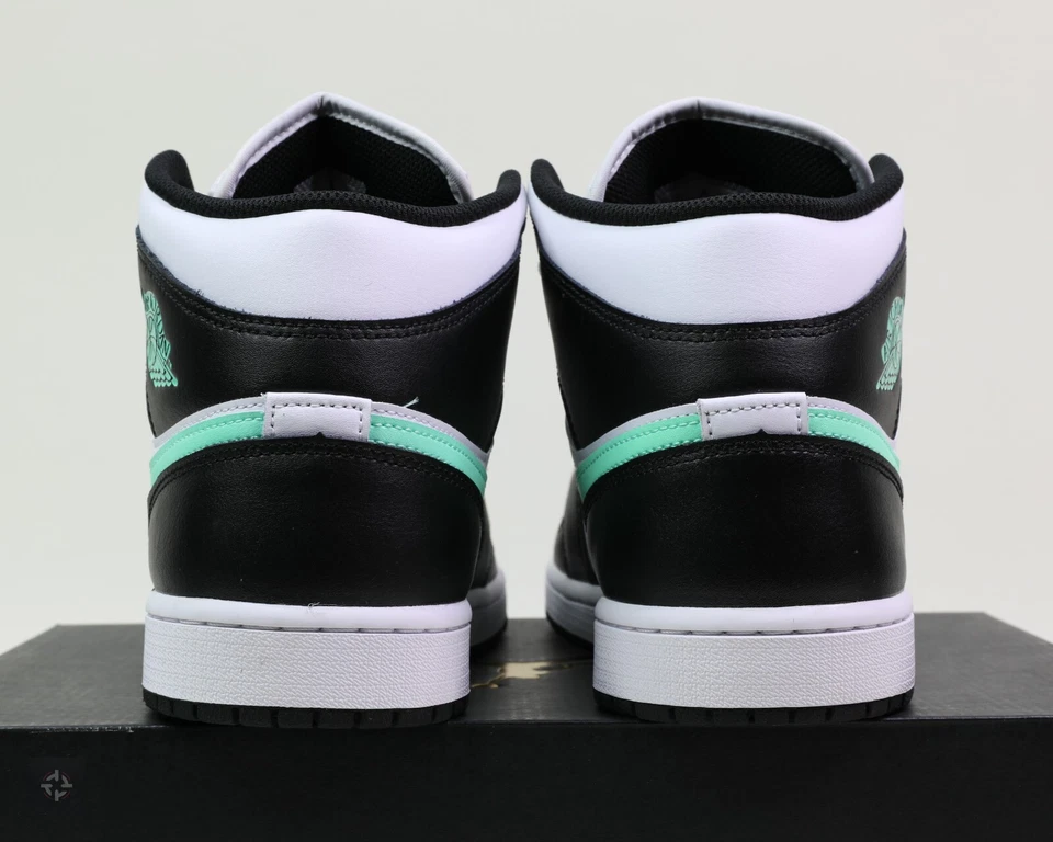 Nike Air Jordan 1 Mid Green Glow White Black Shoes Men's Size 11.5 (DQ8426-103) - Image 3 of 4