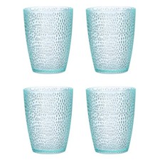 10oz Acrylic Drinking Glasses, 4Pcs Plastic Reusable Tumblers, Light Blue