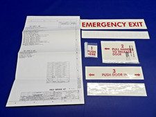 Beech King Air Emergency Exit Placard Kit w/ 8130 P/N 010-4310-3 NOS (0426-1301)