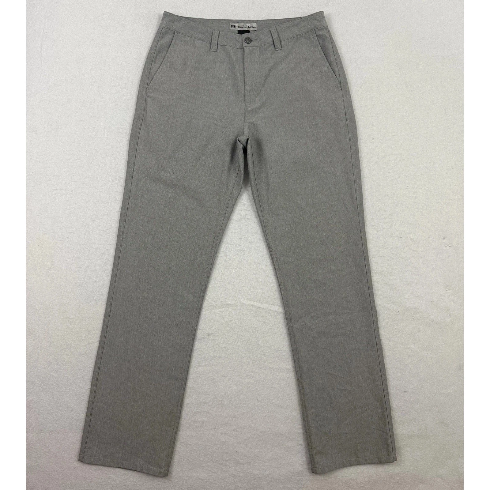 Travis Mathew Open To Close Golf Pants Mens 32 Herringbone Gray Stretch