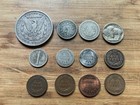 Old Obsolete US Coin Collection of 12 coins including a 1879 Morgan dollar. — photo 9