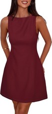 Womens Formal Short Dresses Summer Boat Neck A Line Elegant Mini Cocktail Party 