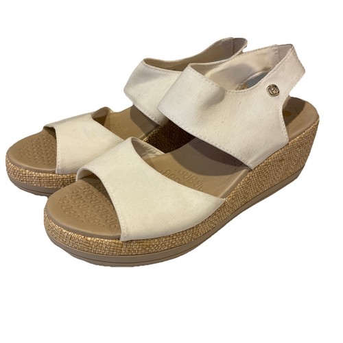 Bzees Dream Washable Wedge Sandals- Beige Size 9.5
