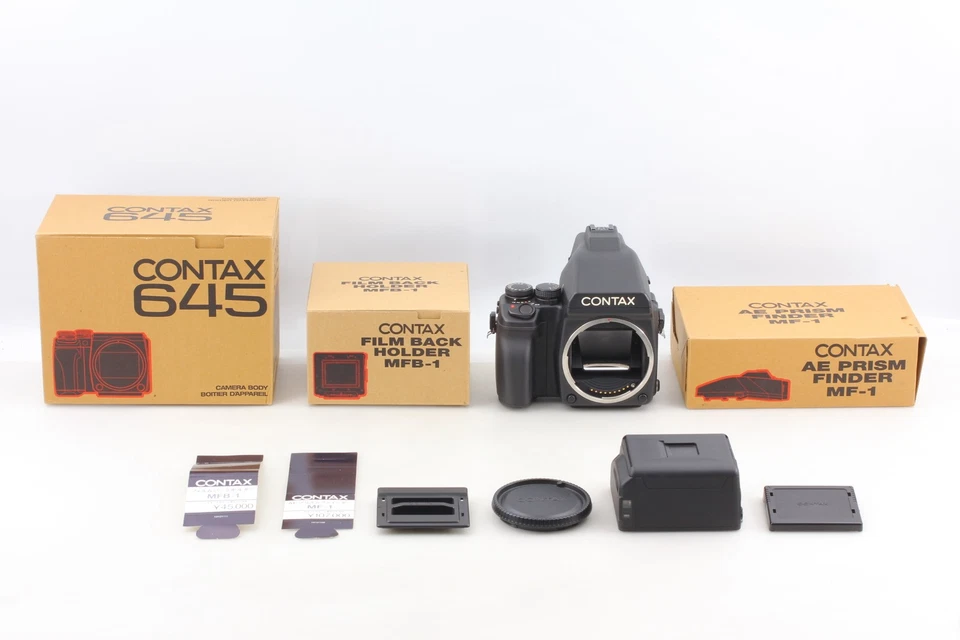[Top ESTADO PERFEITO na Caixa] Câmera Contax 645 MF-1 AE MFB-1A 120 AE Localizador do JAPÃO - Imagem 2 de 4