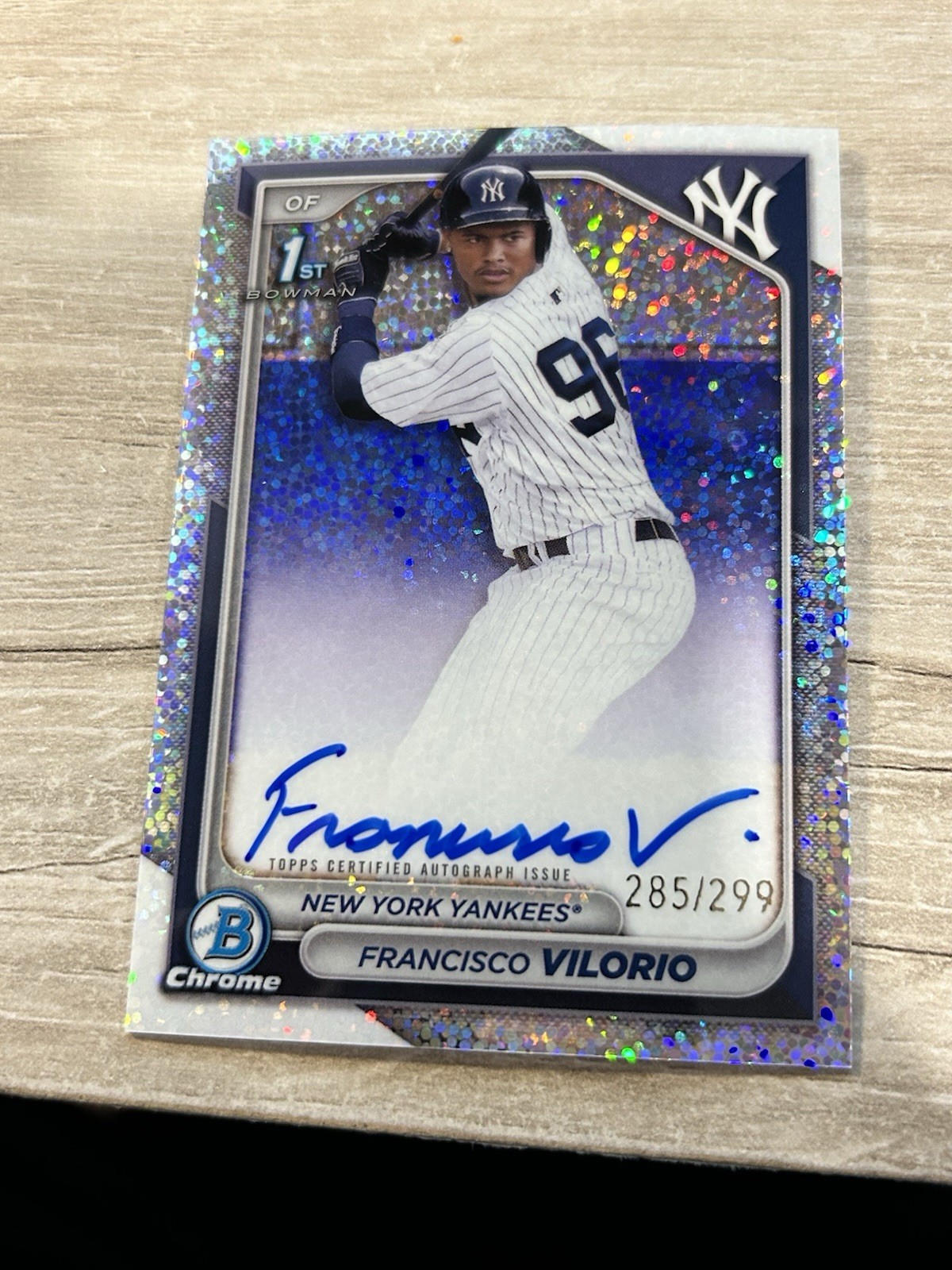 2024 Bowman Chrome #CPA-FV Francisco Vilorio Speckle Refractor Auto RC /299