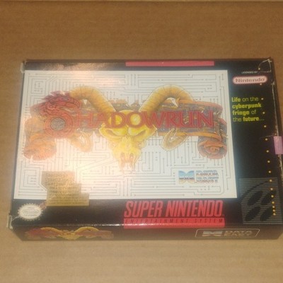 Data East Shadowrun Super Nintendo SNES Role Playing Original Box 1993
