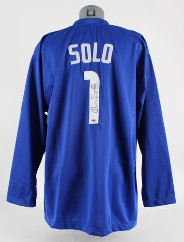 Hope Solo Signed Autograph Soccer AUTO JERSEY - USWNT Olympics Leaf COA