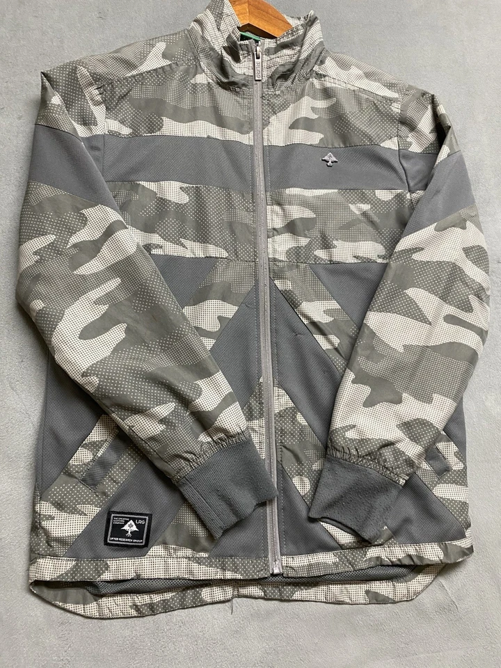 Chaqueta Camuflada Lifted Research Group M Gris Cremallera Completa Rompevientos Ropa de Calle Exterior Foto 4 de 4