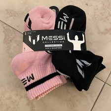 Messi Collection Kids Quarter Socks 6 Pairs Cushioned Cotton Size 7-10